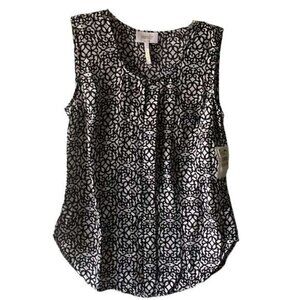 Laundry by Shelli Segal Sleeveless Blouse Black & White Size 2